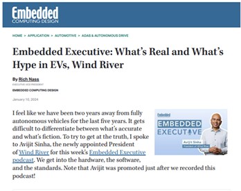 What’s Real and What’s Hype in EVs, Wind River - Embedded Comp