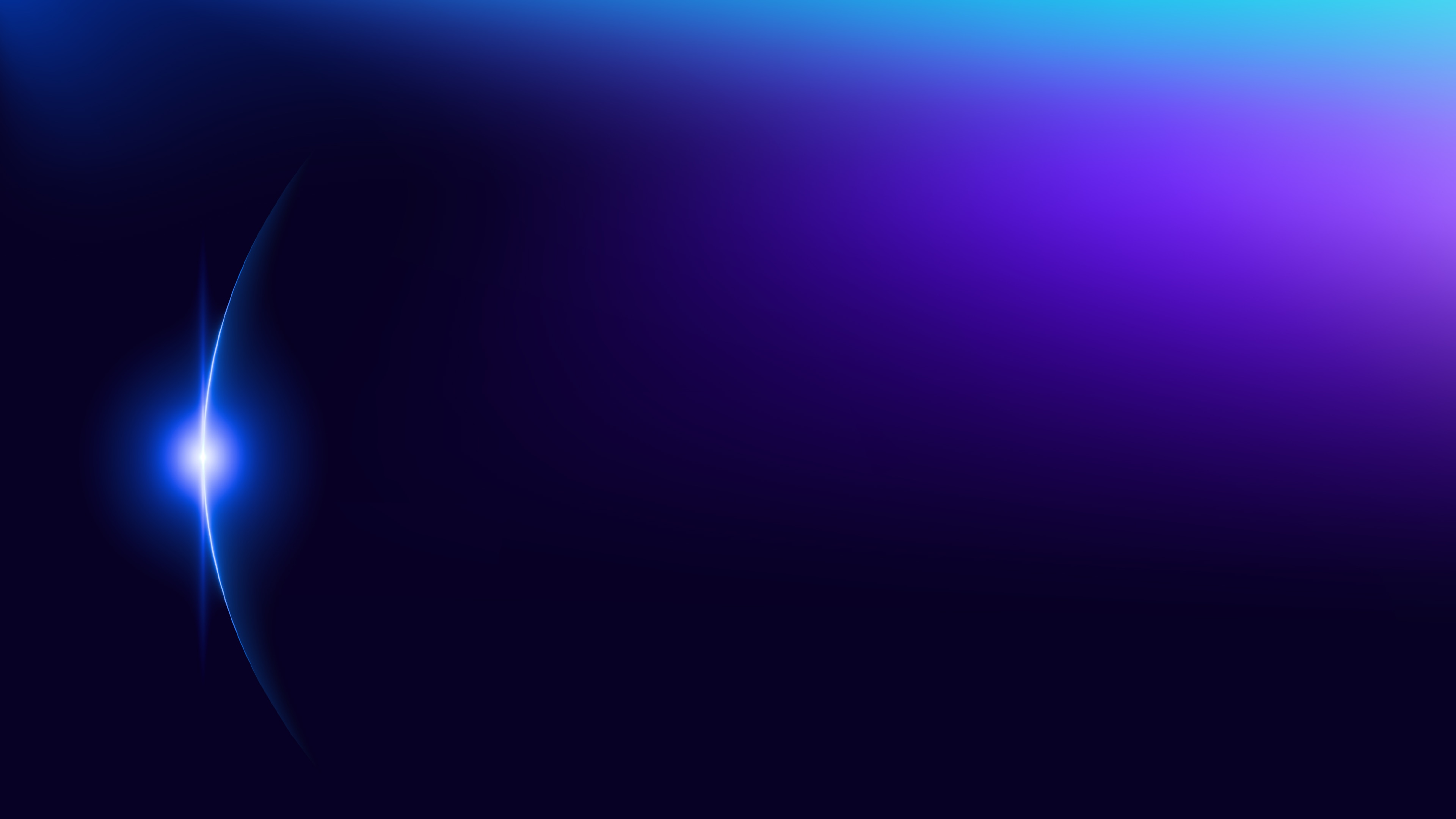Abstract blue light flare on a dark purple background