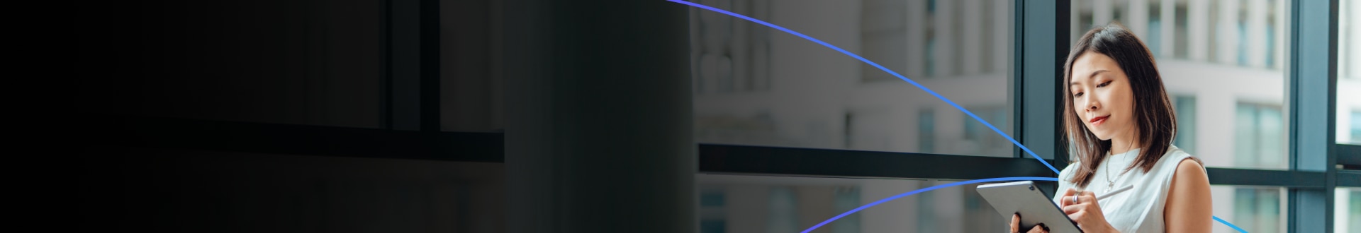 Image of woman with tablet for Arm Code of Conduct 