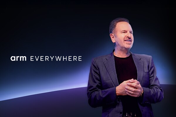 Arm everywhere banner - Rene Haas, Arm CEO