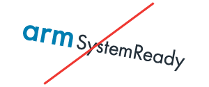 Examples of incorrect use of the Arm SystemReady logo