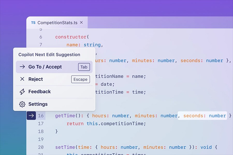 A digital illustration featuring a gradient sphere and abstract shapes.