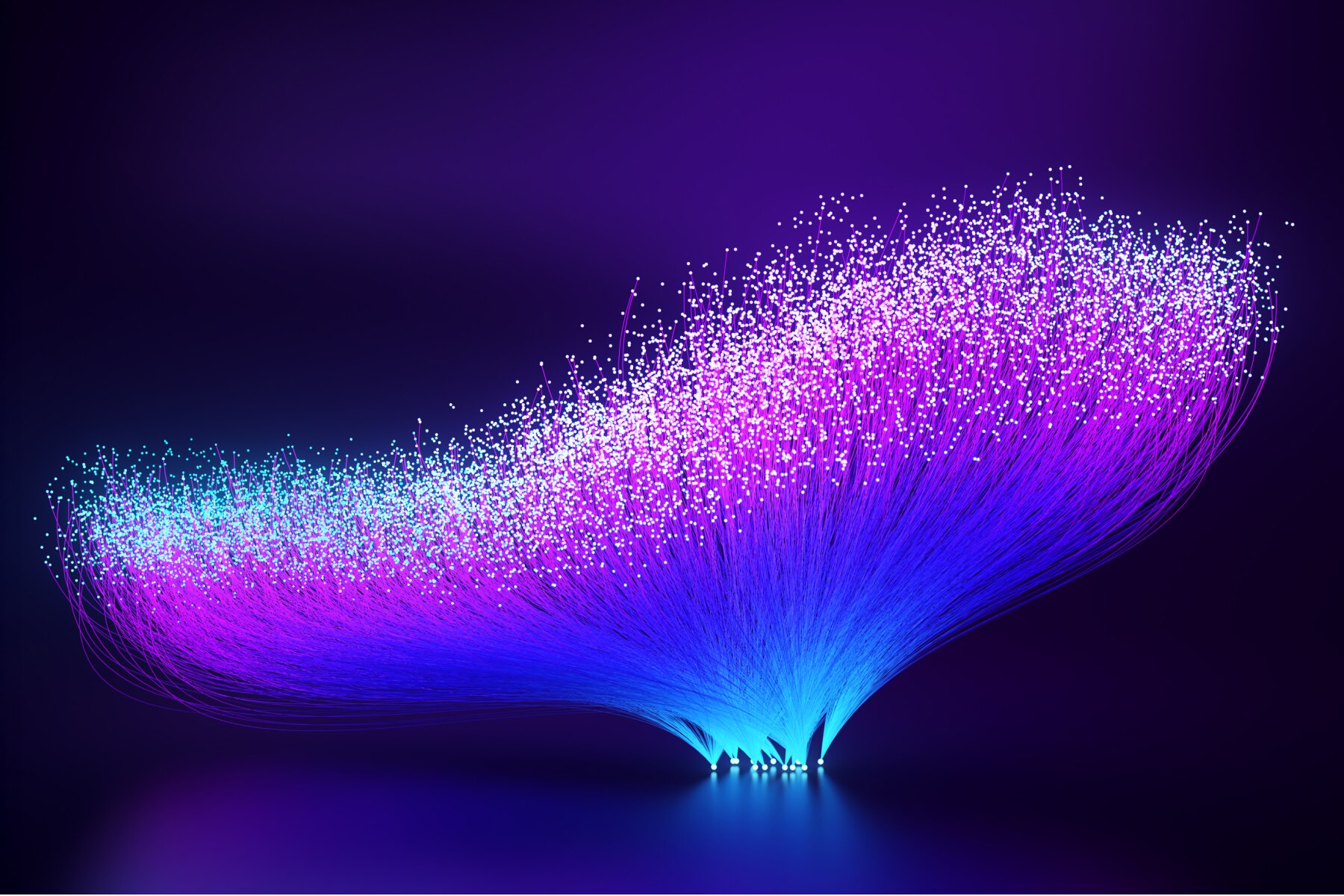 Fiber Optic Burst - Abstract data flow visual, representing connectivity, cloud, and AI transformation.