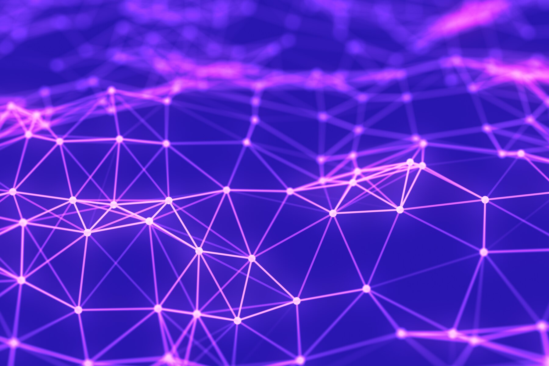 Abstract network mesh on purple background