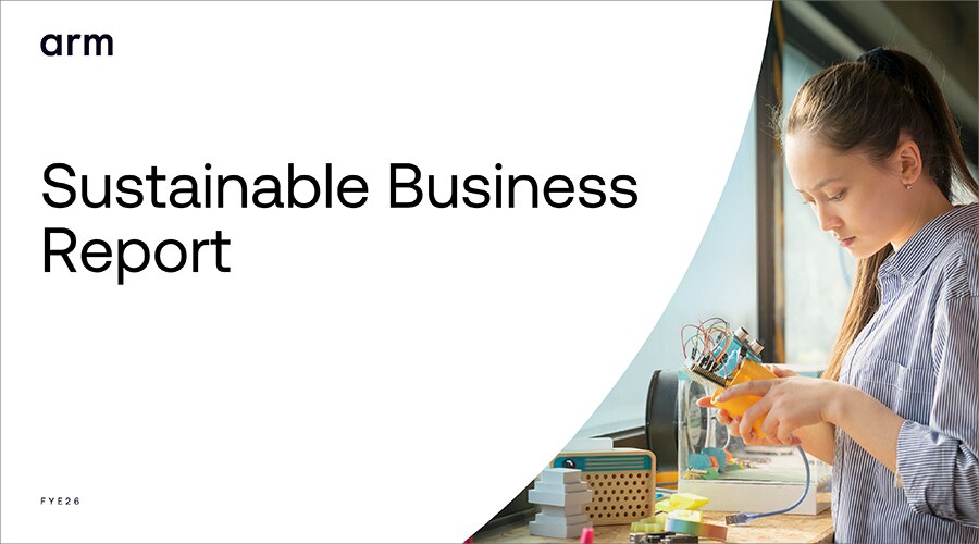 Arm Sustainable business report cover FYE26 image 