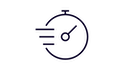 A minimalistic speedometer with motion lines.