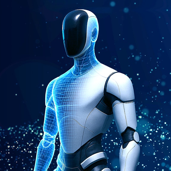 Humanoid robot representing advanced robotics and embodied AI technology.