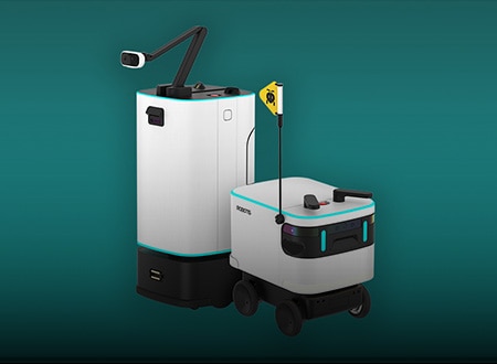 Autonomous mobile robots used for logistics and industrial automation.