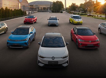 Fleet of electric vehicles showcasing large-scale automotive deployment and innovation.