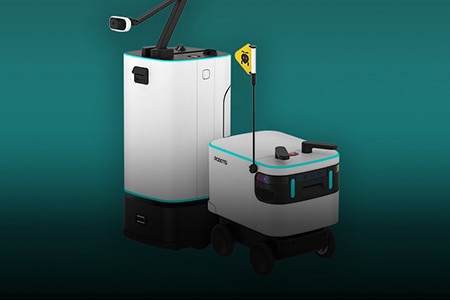 Autonomous service robots designed for industrial and logistics environments.
