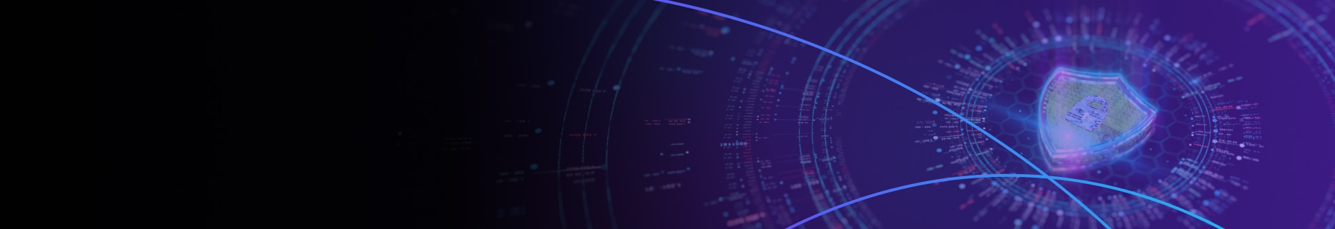 Arm cybersecurity concept showing a glowing digital shield with a padlock icon representing product security and incident response.