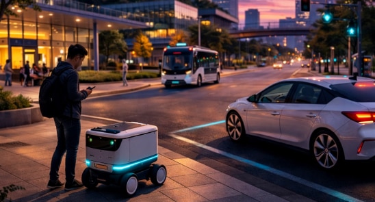 Autonomous machines - Person interacting with a smartwatch in a connected home environment.