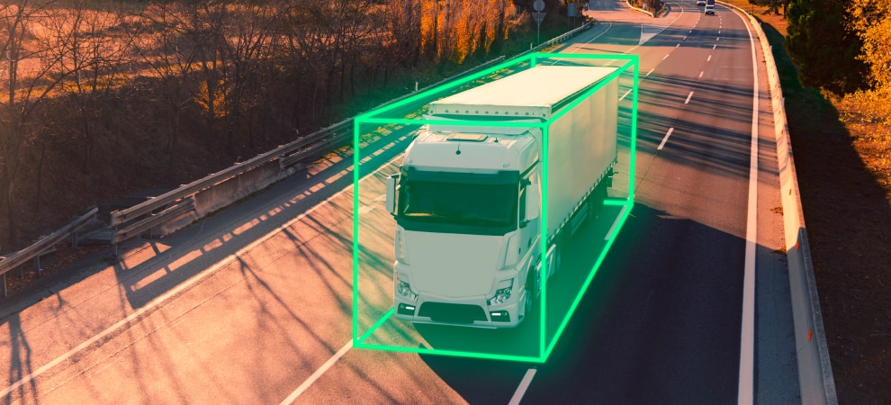 Car with visualized sensors for autonomous driving.