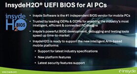 InsydeH2O® UEFI Firmware for Arm-powered AI PCs